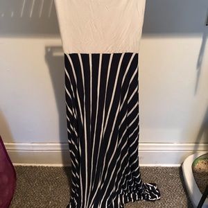 Maxi dress or skirt navy and ivory stripes